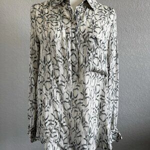 NWT Haute Hippie black/white snake print silk blouse sz S $295